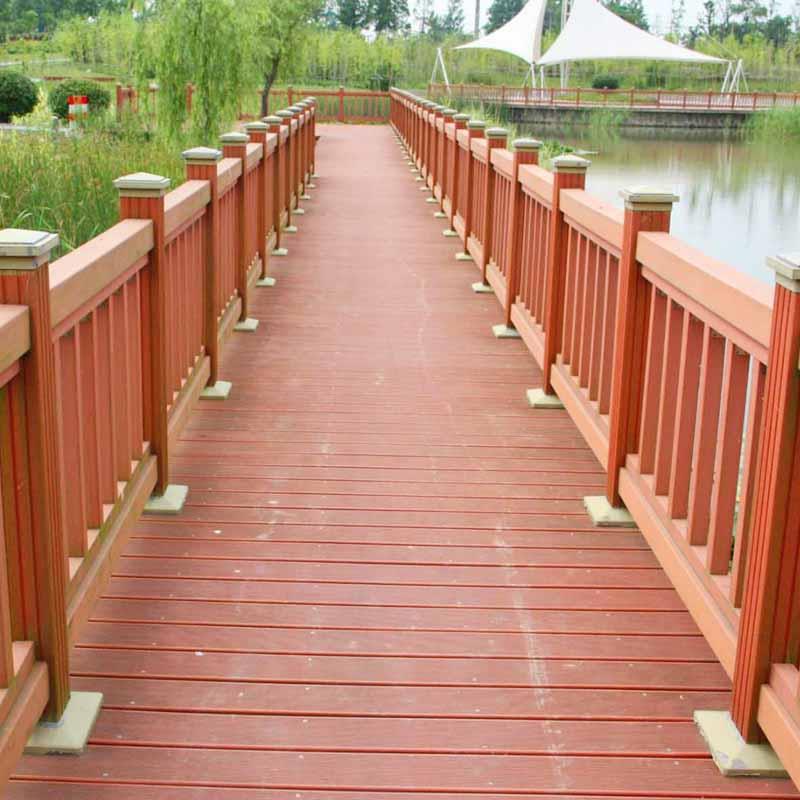 塑木护栏户外景区栈道扶手庭院花园栅栏河道木塑栏杆公园木塑地板