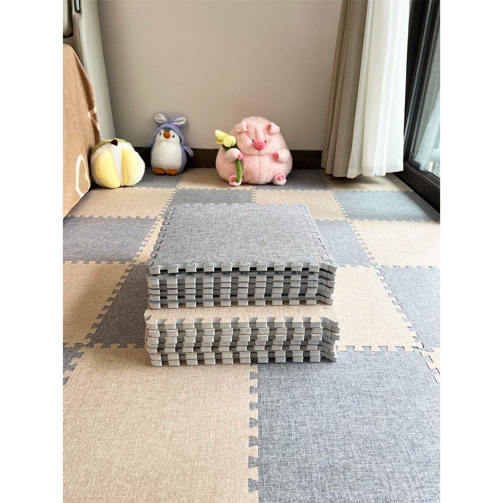 采购产品棉麻拼接地毯，儿童爬行地垫，榻榻米耐污易护理，卧室全