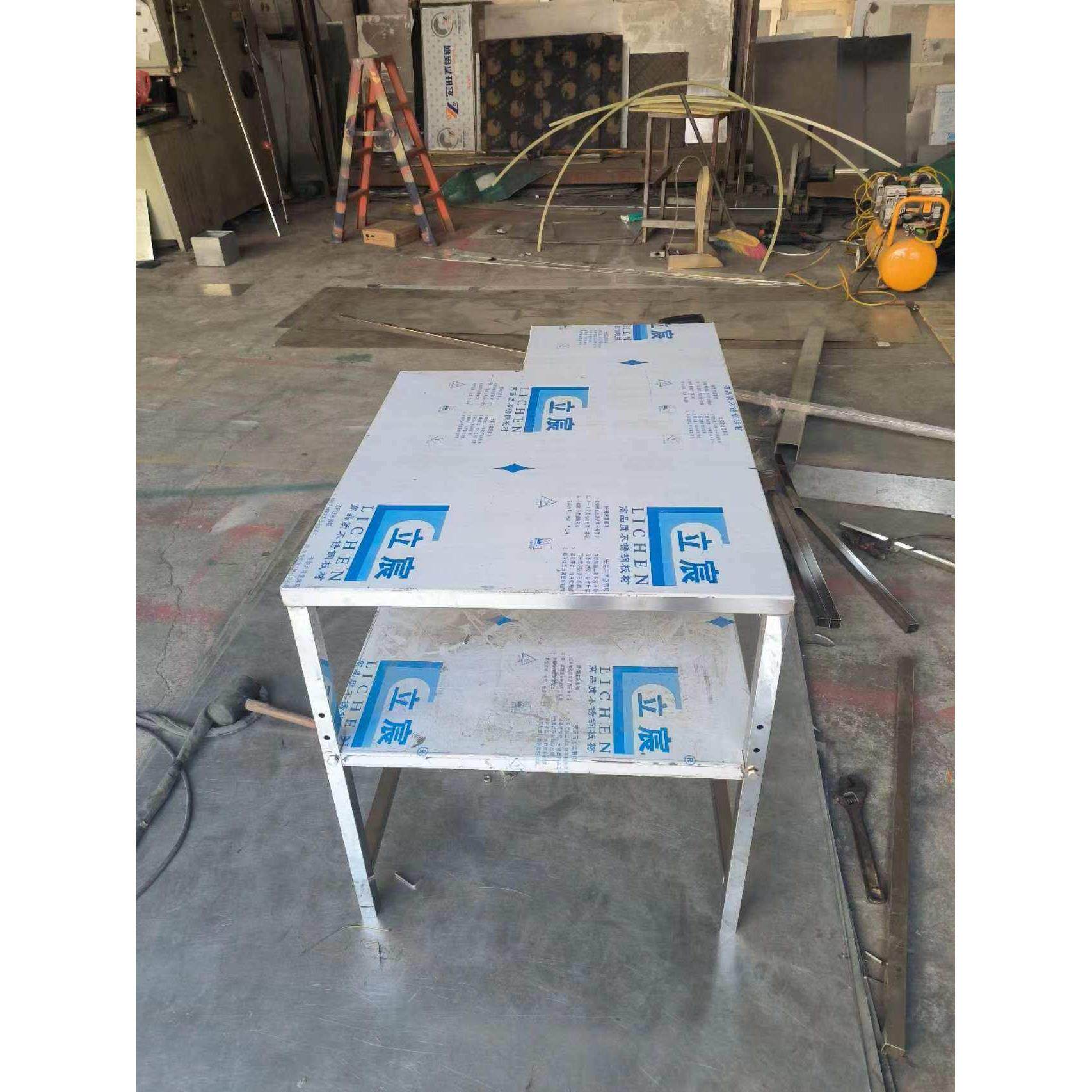 不锈钢组装置物架异形工作台储物架打荷台防潮架托架角架定制加工
