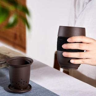 旅行茶具套装 宜兴紫砂快客杯户外旅游随身茶水分离泡茶杯便携包式