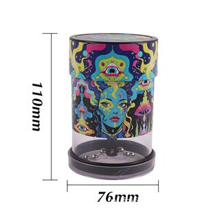 升级款链条磨烟器大功率uv彩印创意电动按压式grinder烟具研磨器