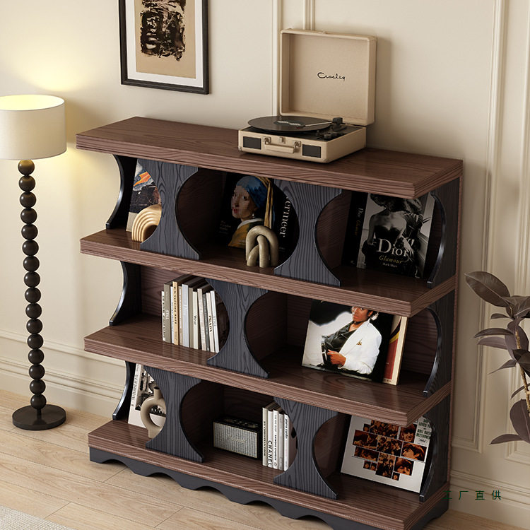 法式中古风实木手办模型展示柜客厅书架储物柜边柜复古哈迪德书柜,住宅家具,家用陈列柜,淘宝优惠券,粉丝福利购,淘宝优惠卷