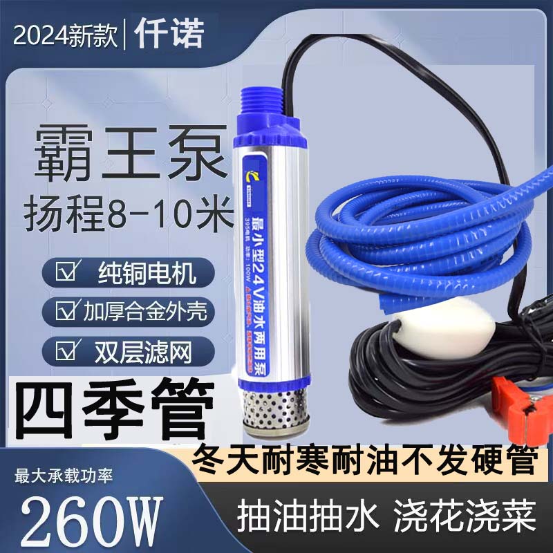 电动抽油泵柴油泵3.5cm新款12v24v220vR款油抽子迷你型潜水泵