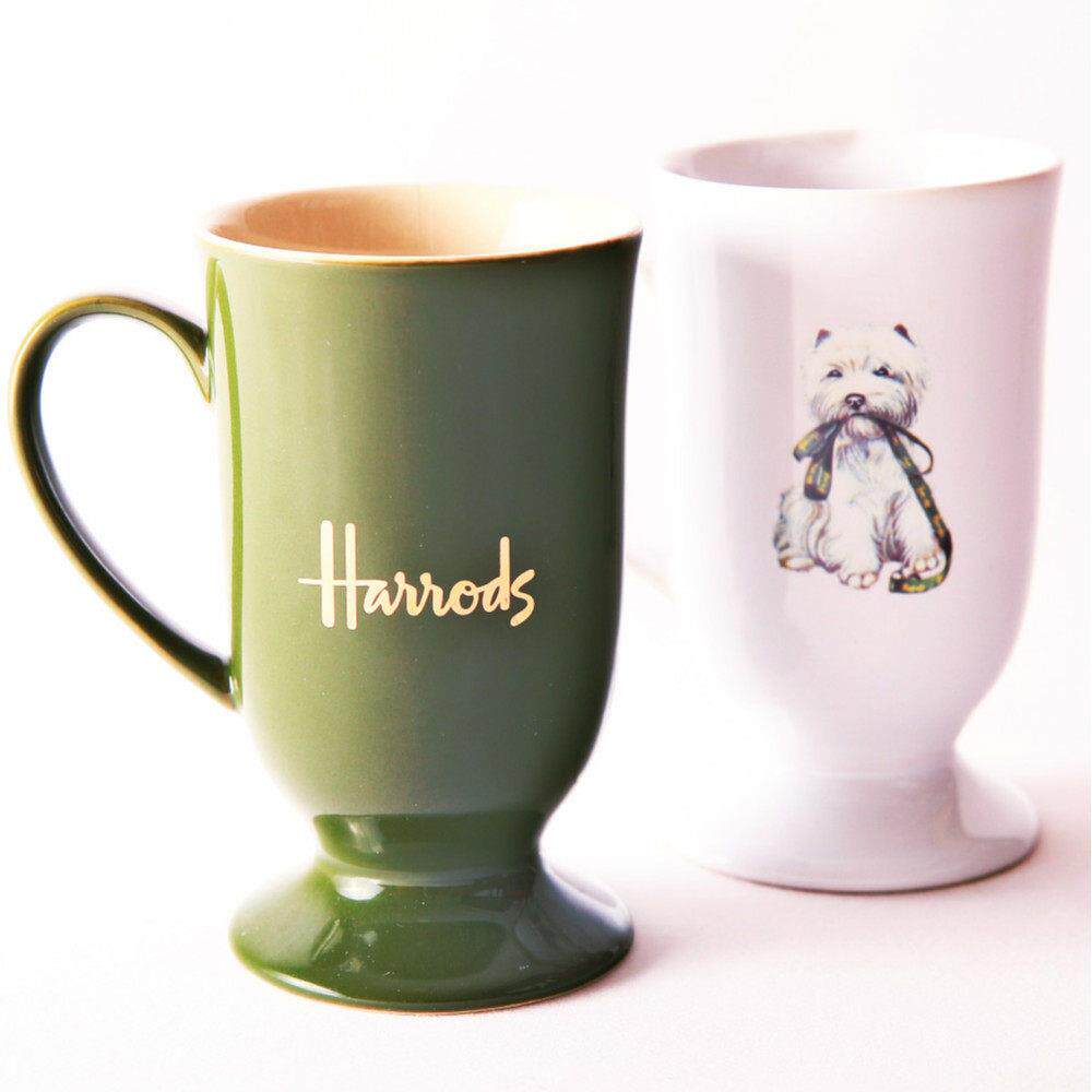 陶瓷马克情侣杯茶骨瓷西高地英国伦敦高脚杯harrods简约精致出口