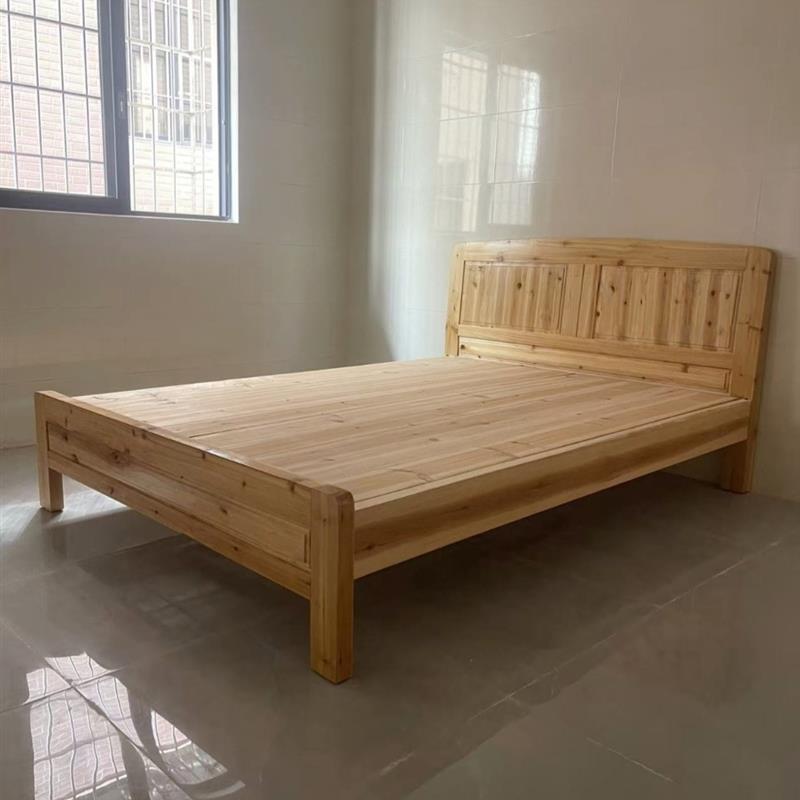 定制尺寸无漆健康环保实木床出租屋宿舍工地家用农村用便宜无贴皮