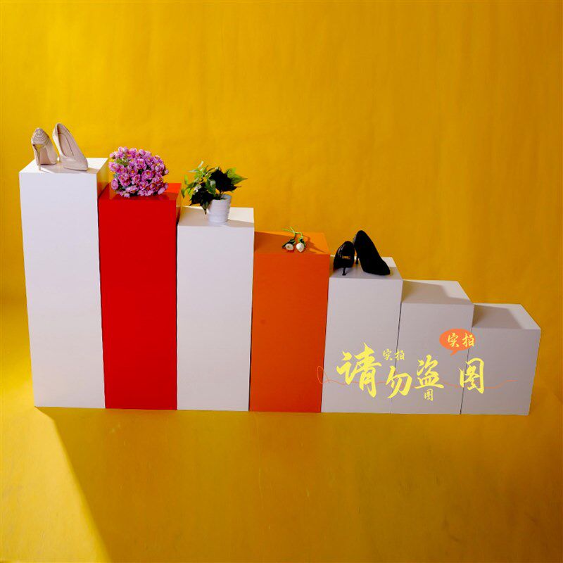 定制展示柜方形白色立柱烤漆展示台地台模特站台底座陈列架展示台