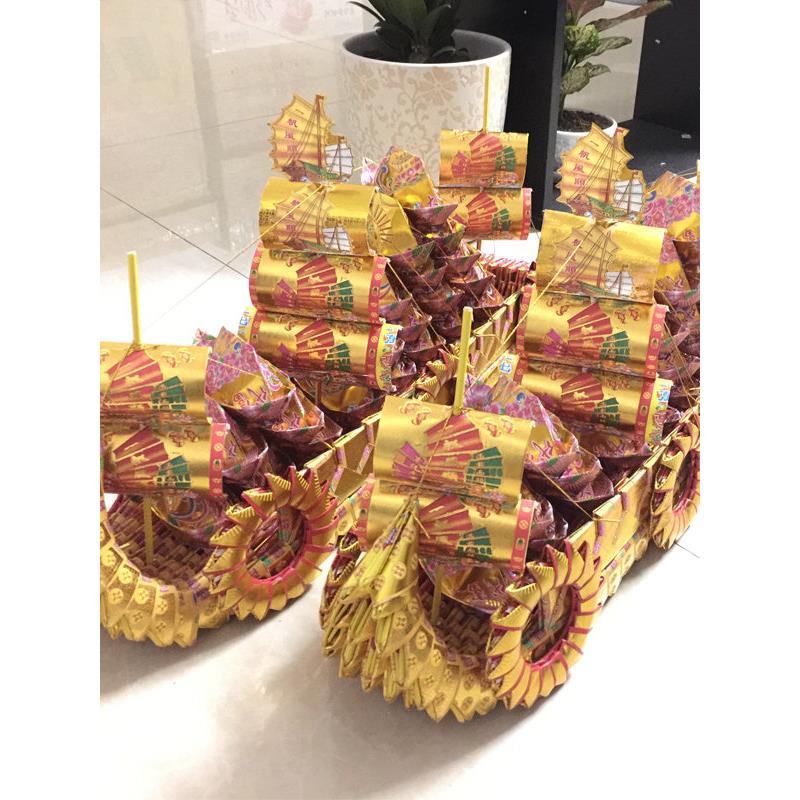 60*18*30 彩色纸折叠特色手工艺品折纸品一帆风顺文化用品帆船1祇