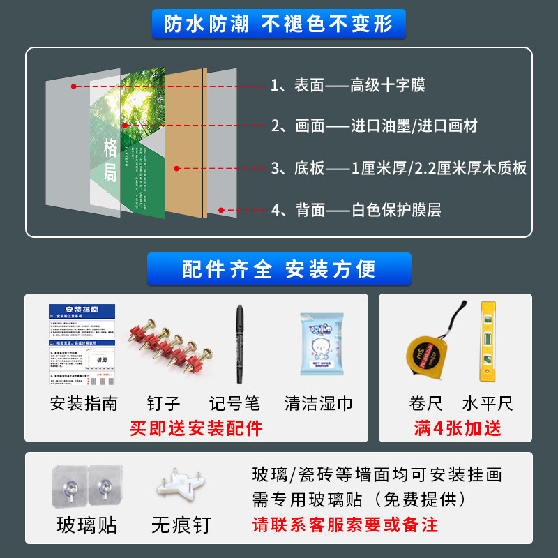 办公室装饰画励志挂画企业文化背景墙贴纸海报公司团队会议室标语