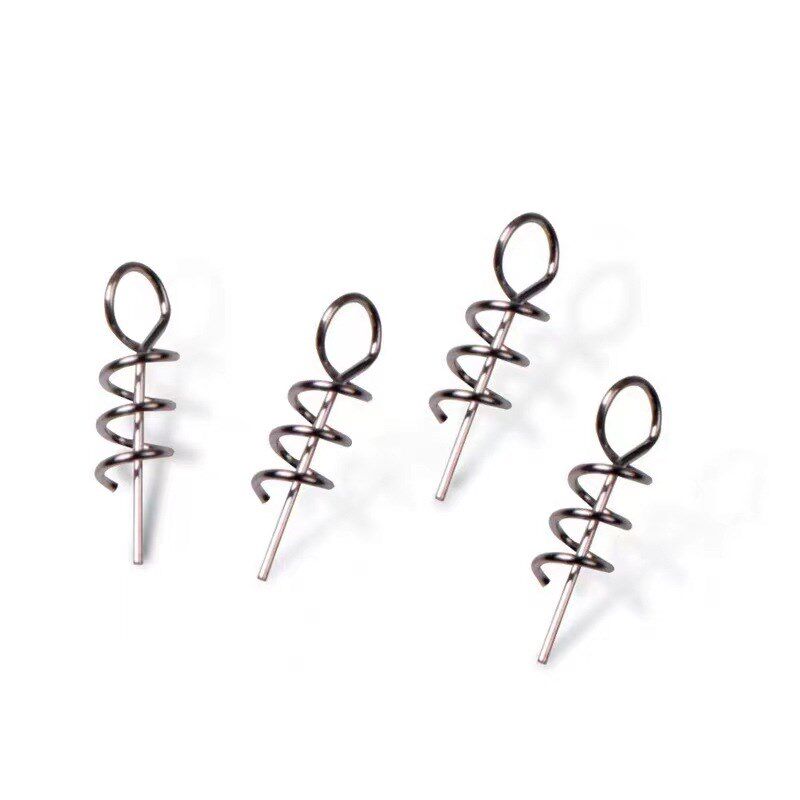 裴钓路亚软饵弹簧锁针连接器w假饵别针曲柄钩防挂底海钓配件不锈