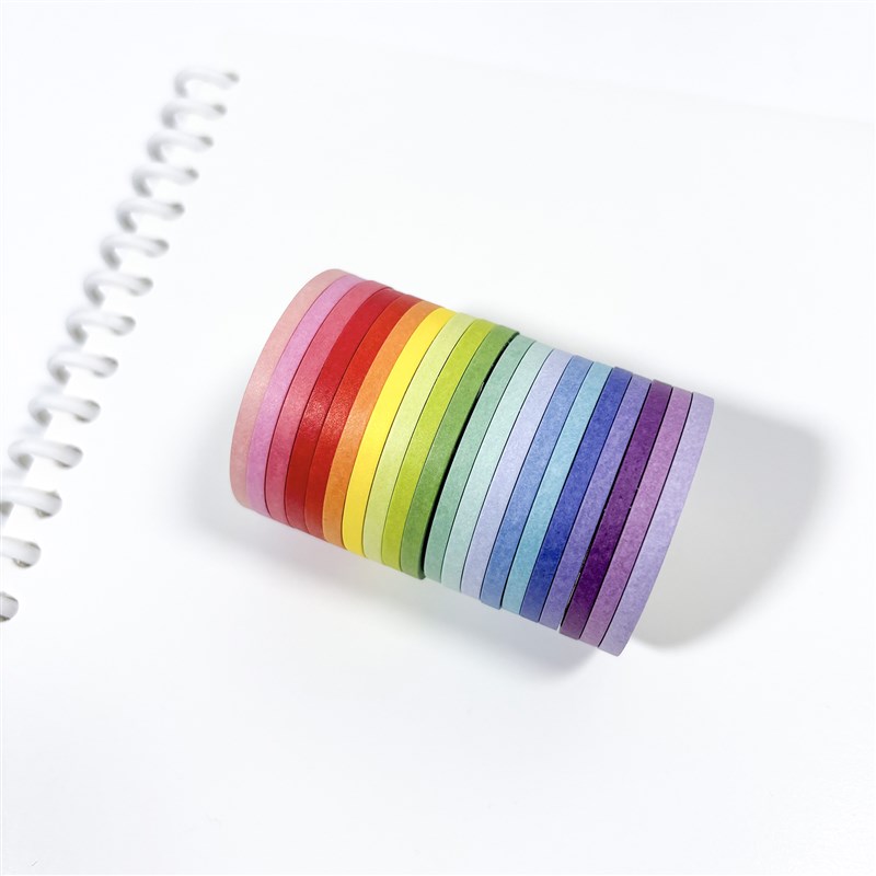 糖果色拉b条极细套装手帐排版纯色和纸胶带装饰边框整卷唐印文化