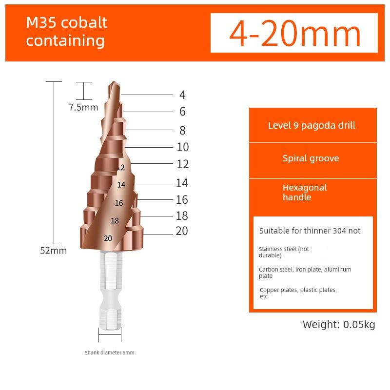 德国进口宝塔式阶梯钻头多功能金属开孔器超硬钢钻孔不锈钢扩孔