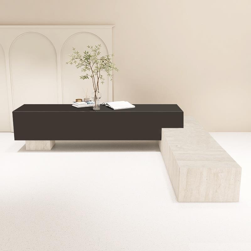 简约现代服装店展示女装店洞石中岛桌摆放流水台陈列柜鞋包展示柜