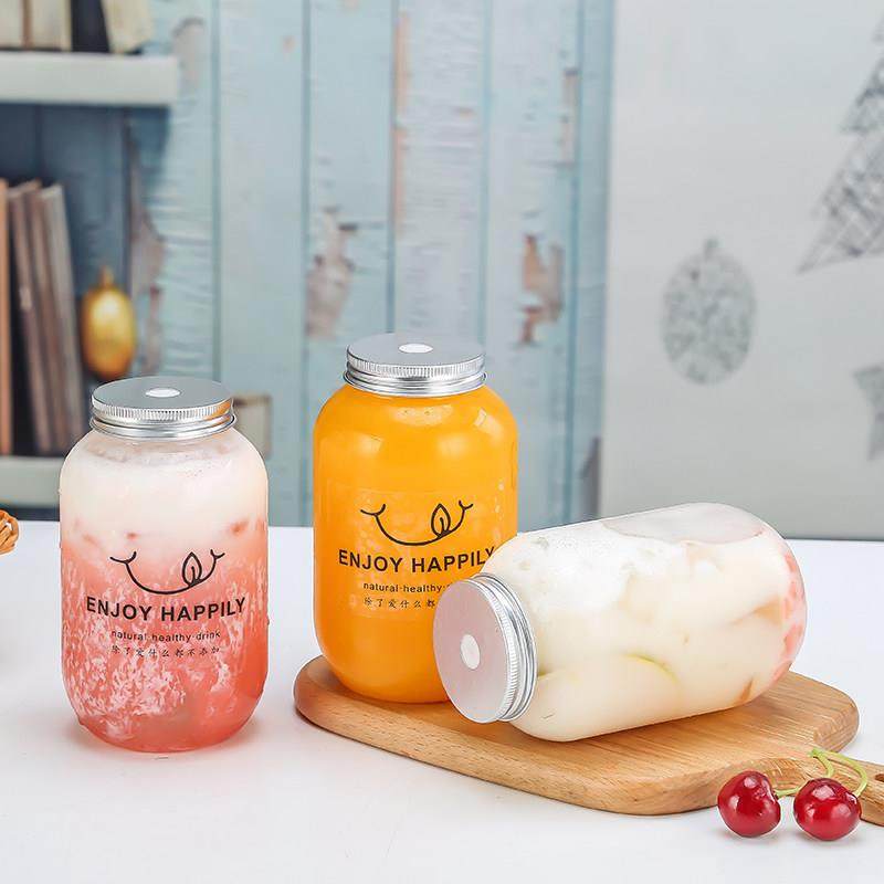 包邮塑料奶茶冷饮瓶 500ml大口胖胖咖啡果汁饮料瓶外带打包瓶子,餐饮具,塑杯,淘宝优惠券,粉丝福利购,淘宝优惠卷