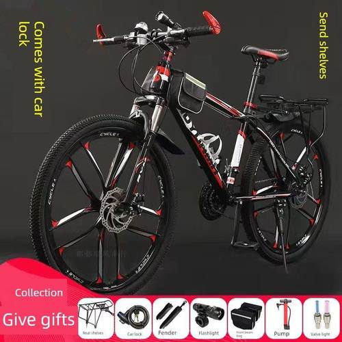 洁安特种碳纤维山地车男子变速越野减震自行车新型公路赛车绿色