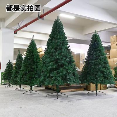 圣诞树2025年款式绿色彷真定制PVC大型圣诞节装饰品落地摆件客厅