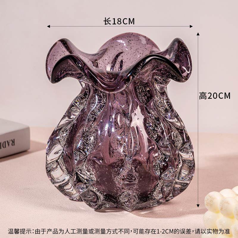 新中式简约气泡紫色小号福袋摆件艺术创意琉璃摆件 J327,鲜花速递/花卉仿真/绿植园艺,花瓶,淘宝优惠券,粉丝福利购,淘宝优惠卷