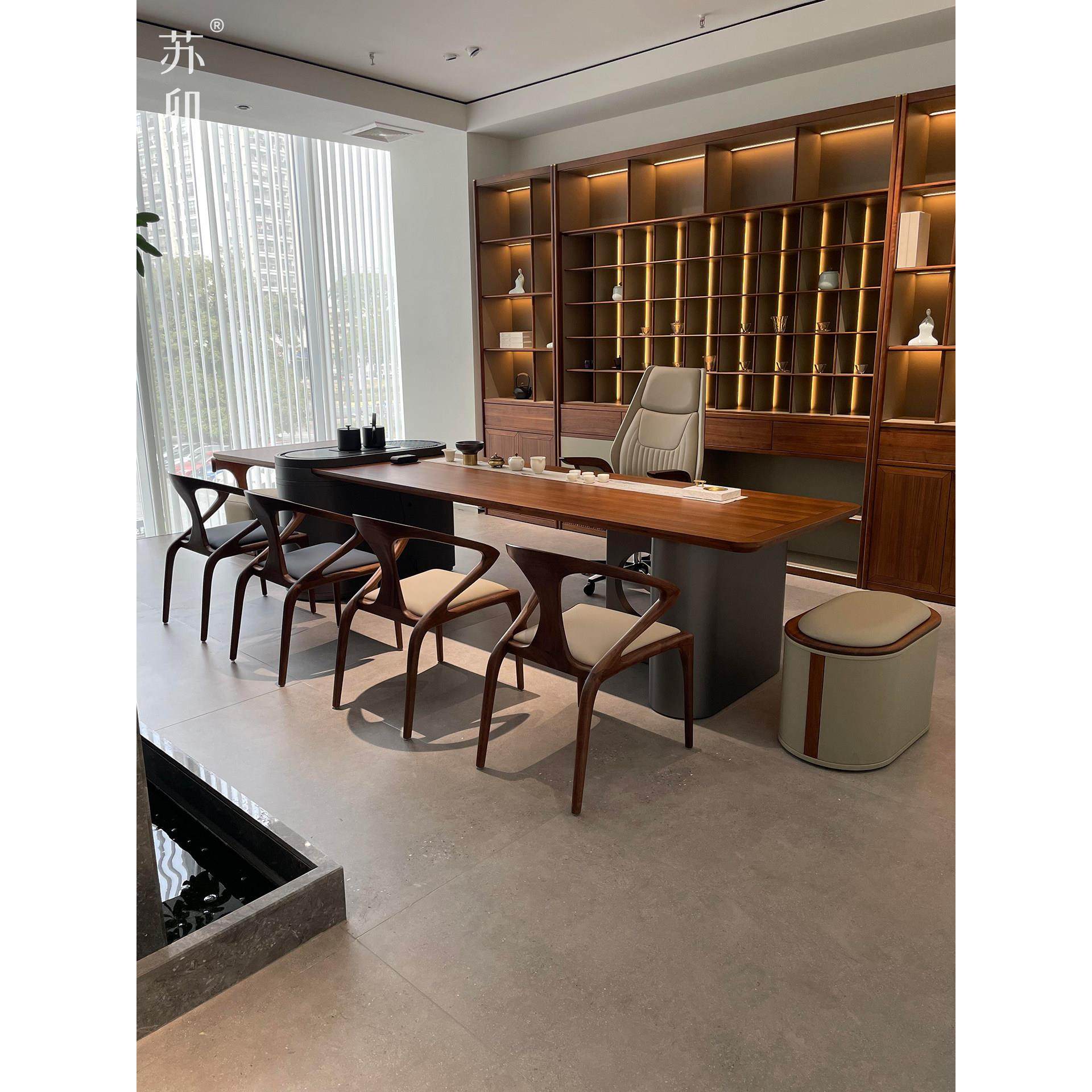 苏卯新中式实木茶桌椅组合高端茶室黑胡桃木家用现代简约功夫茶台,住宅家具,家用茶台/茶桌,淘宝优惠券,粉丝福利购,淘宝优惠卷