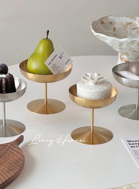 梁欢喜不锈钢高脚杯，冰淇淋，甜点杯，高价值珠宝，杂物存放装饰