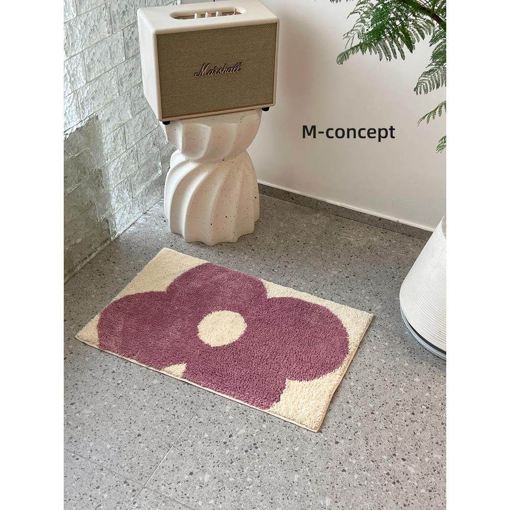 月光集【花漾】浴室防滑地垫花朵碎花吸水卫生间植绒地毯儿童