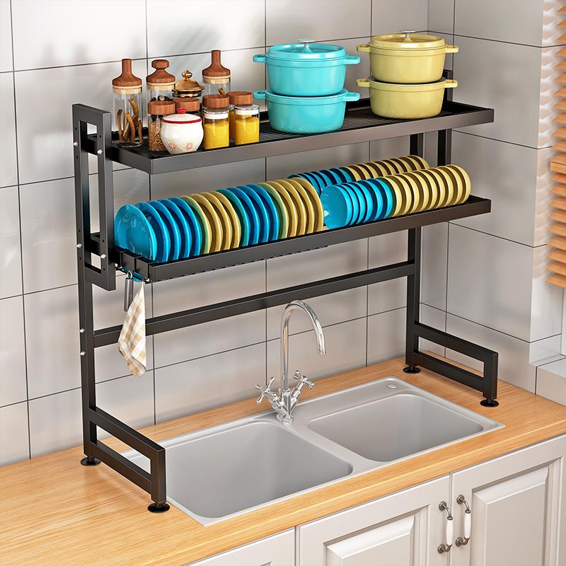 厨房水槽置物架多功能碗碟收纳层架家用台面水池洗碗槽沥水架碗盘