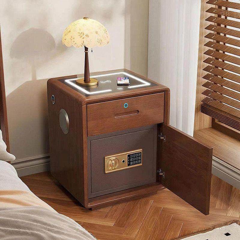 多功能智能卧室床头柜新款实木保险柜一体小型床头收纳储物柜,住宅家具,床头柜,淘宝优惠券,粉丝福利购,淘宝优惠卷