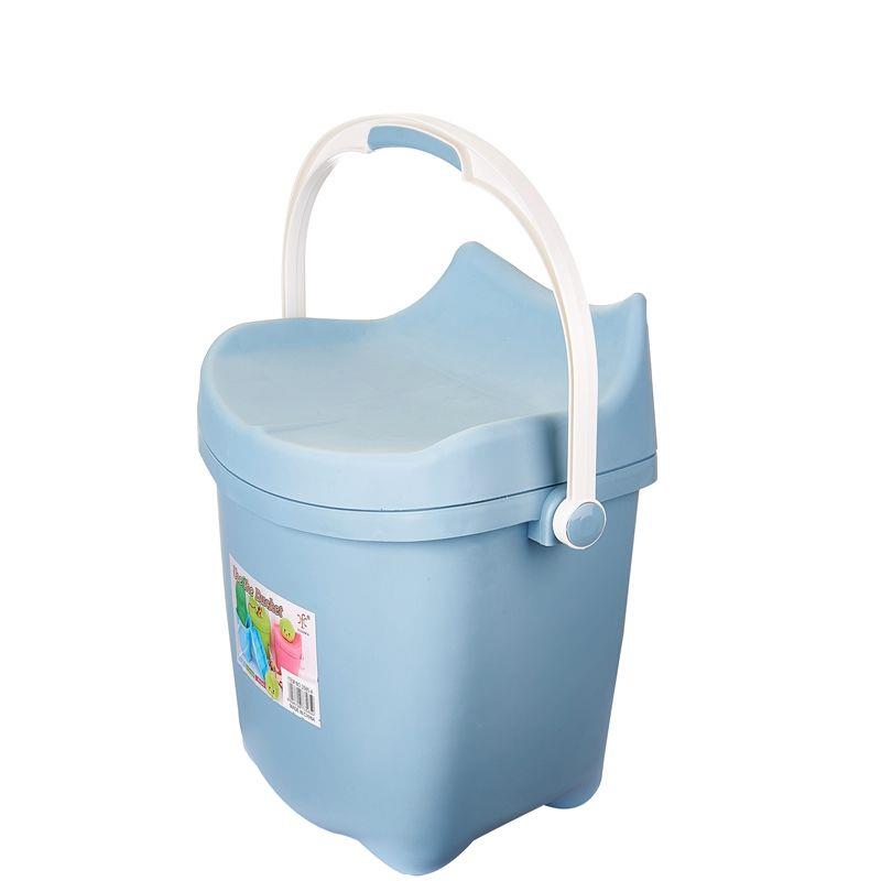 高身塑料桶洗澡水桶凳加厚可坐幼儿园家用浴室手提零食收纳桶带盖