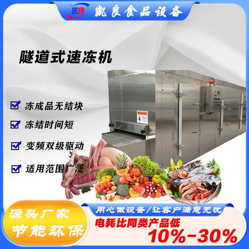 水产品隧道式冻干设备海带板栗鸡心冻干机1000型蔓越莓冻干