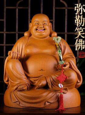 香樟木雕弥勒佛大肚佛像笑佛供奉菩萨招财神像店铺开业纯铜摆件