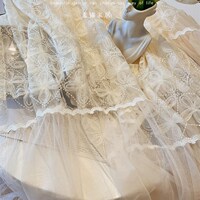 贝尔蒂 法式复古风格蕾丝纱帘梦幻清新窗帘客厅阳台透光高端窗纱