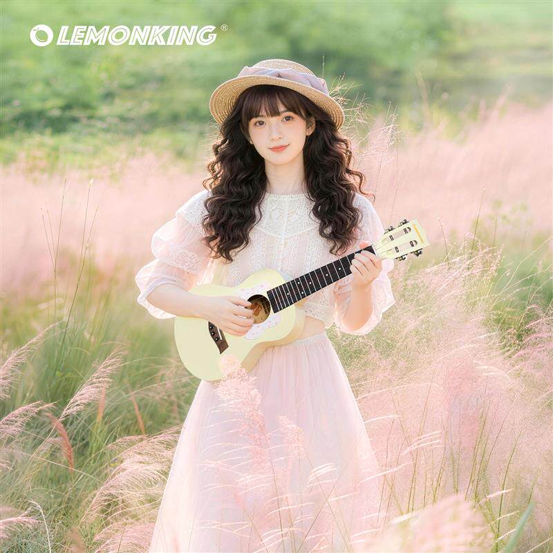 lemonking面单板桃花芯木尤克里里高颜值入门初学者小吉他女生款