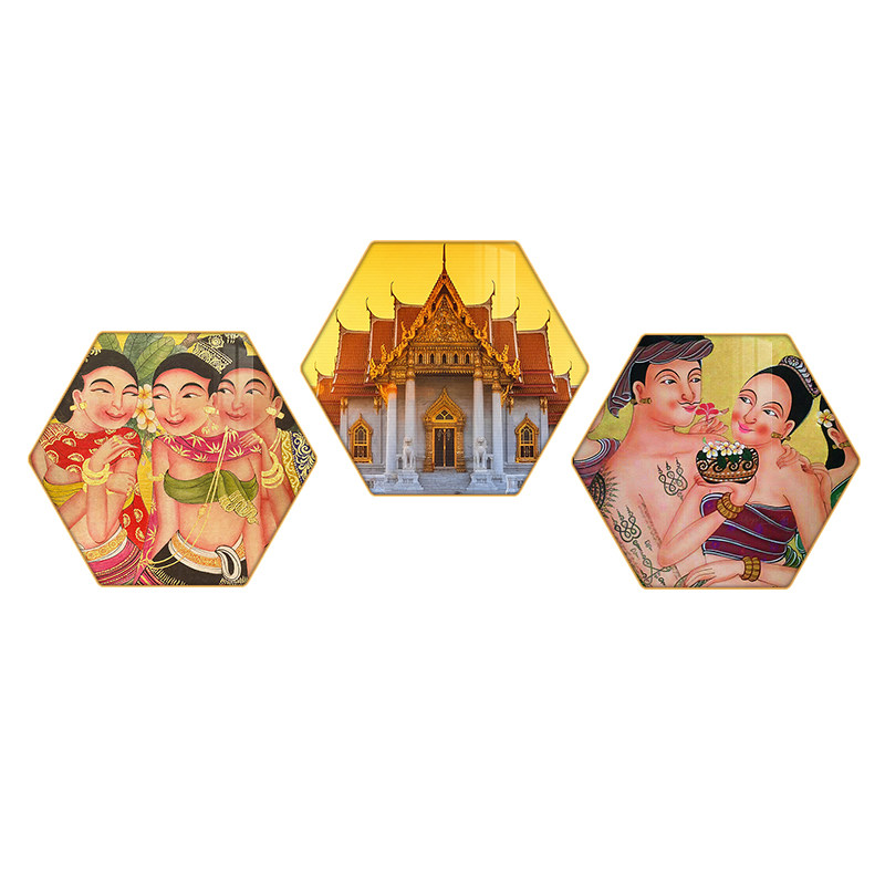 东南亚装饰画泰国风情壁画泰式挂画饭店餐馆墙面壁饰背景墙装修画