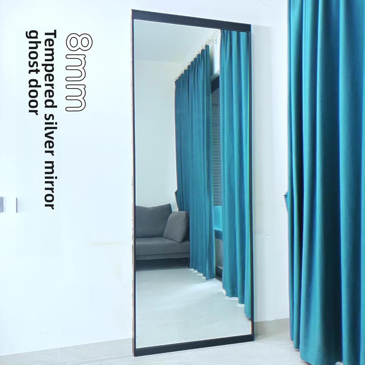 厨房卫生间衣帽间书房门无轨幽灵门隐形轨道平移门吊轨门铝合金