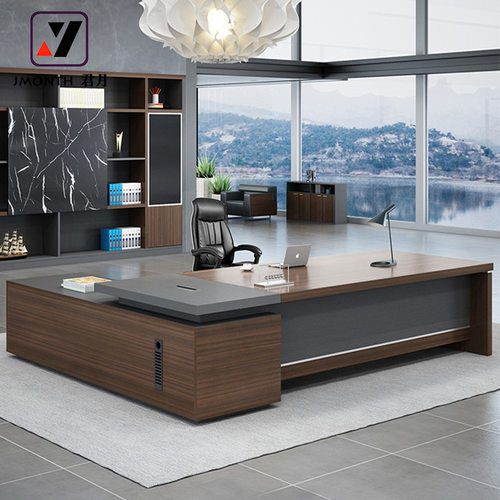 老板桌高档总裁办公桌子1.6米班台带侧柜经理领导办公室桌椅组合