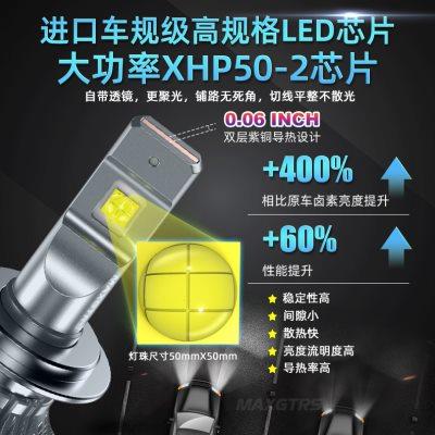45W超亮汽车LED大灯24V货车H1聚光H3远近一体H4灯泡H8改装9005