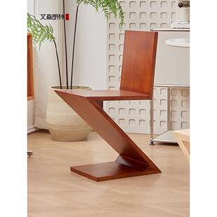 Eisenra中世纪实木餐椅家居设计师后凳Wabi-Sabi风格覆古斯堪的纳