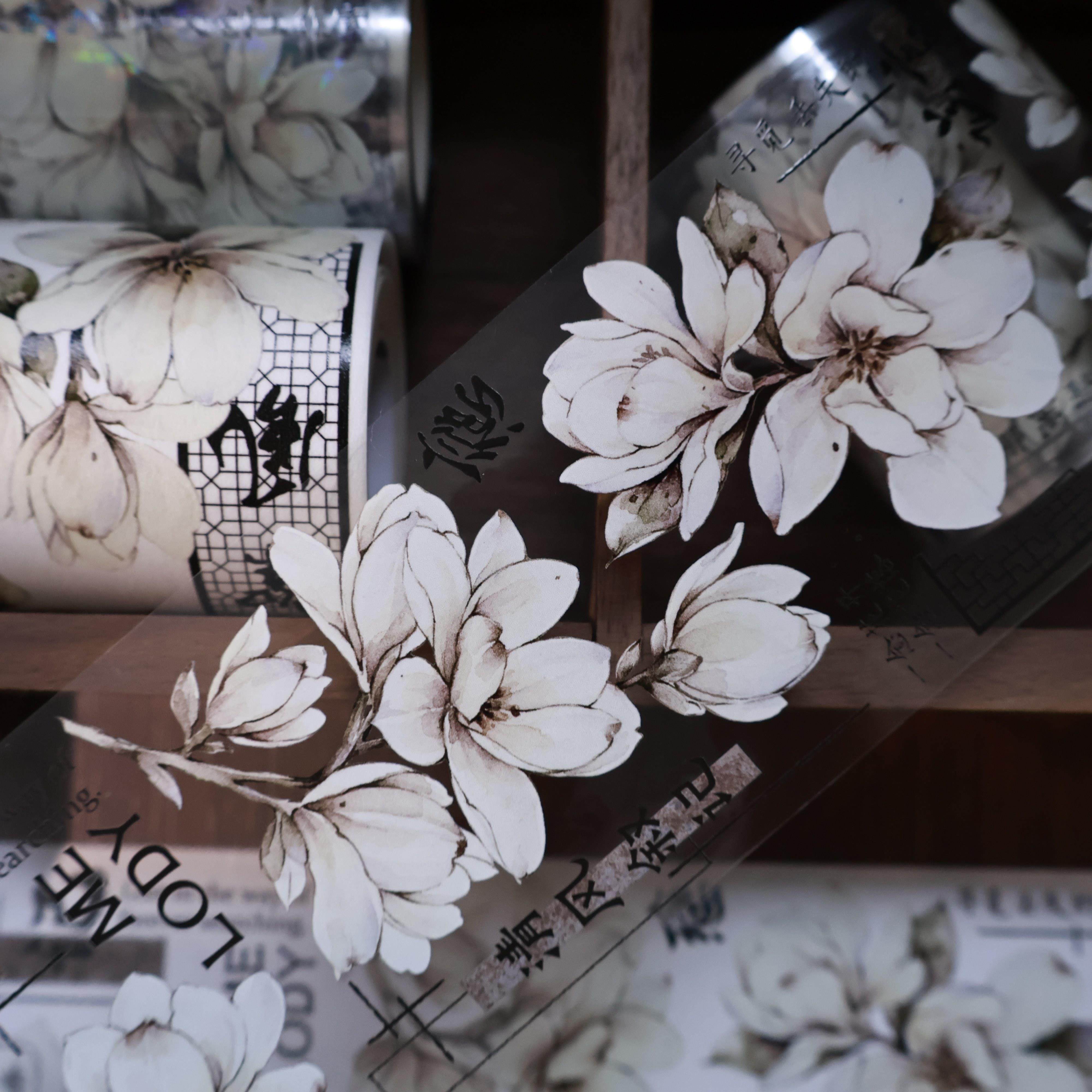 壹洱文创第14期新品【月凝香】古风玉兰花和纸胶带手账PET,文具电教/文化用品/商务用品,和纸胶带,淘宝优惠券,粉丝福利购,淘宝优惠卷