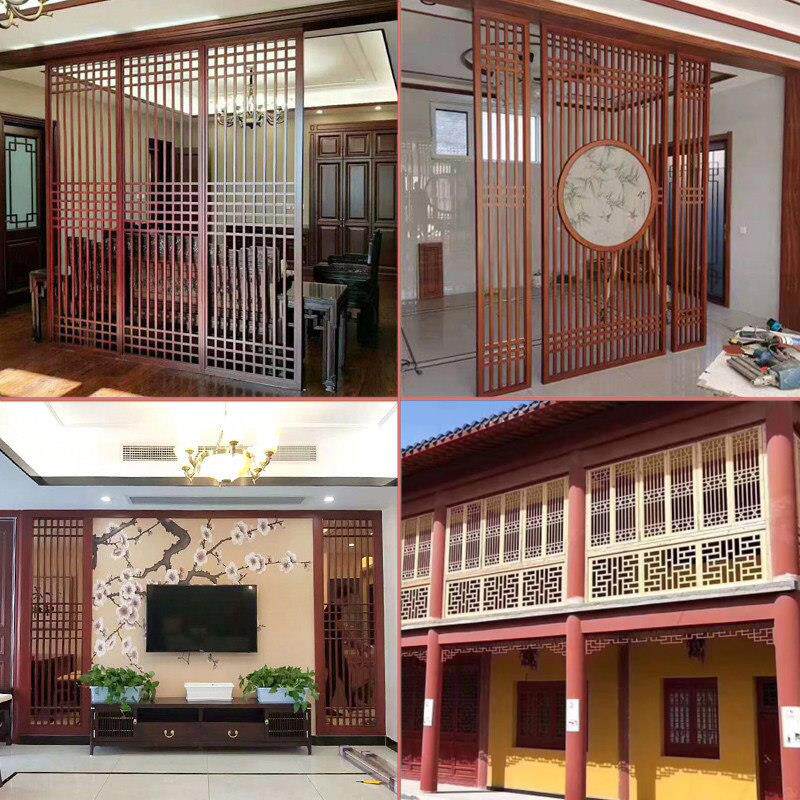 新中式隔断实木花格镂空木格栅东阳木雕古建吊顶寺庙仿古门窗定制
