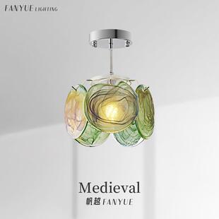 法式覆古走廊走道灯穆拉诺阳台衣帽间吸顶灯轻奢入户装饰玄关灯具