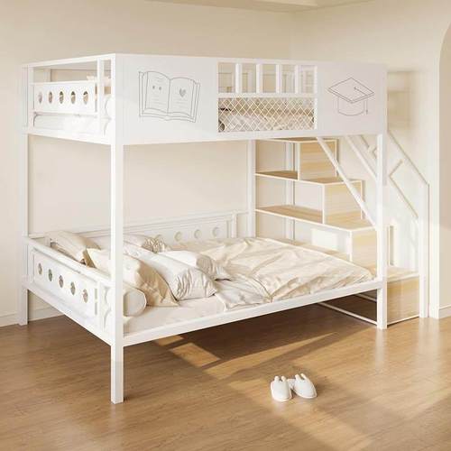 【香港包邮】儿童房上下床铁艺高架床单上层上床下空小户型上下铺