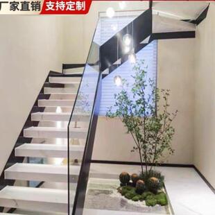 不锈钢立柱工程钢化玻璃楼梯扶手栏杆室内家用自装自建房阳台护栏