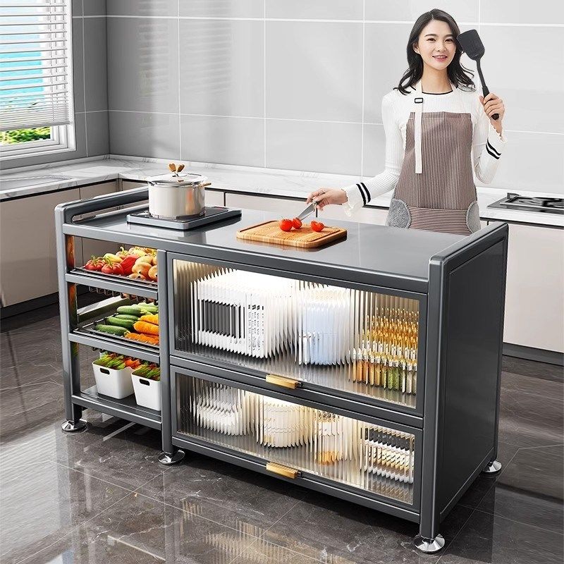 德国厨房置物架落地多功能切菜桌工作台餐边多层收纳储物柜碗橱柜,厨房/烹饪用具,厨房置物架/置物柜/角架,淘宝优惠券,粉丝福利购,淘宝优惠卷