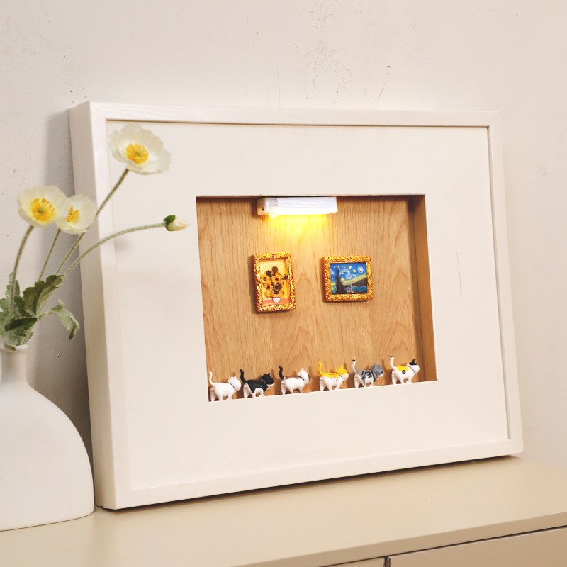 磁吸电表箱装饰画奶油风pdiy置物配电箱遮挡挂画2025新款液压壁画