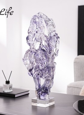 发财树摆件琉璃太湖石现代简约客厅样板间酒店博古架桌面装饰送礼