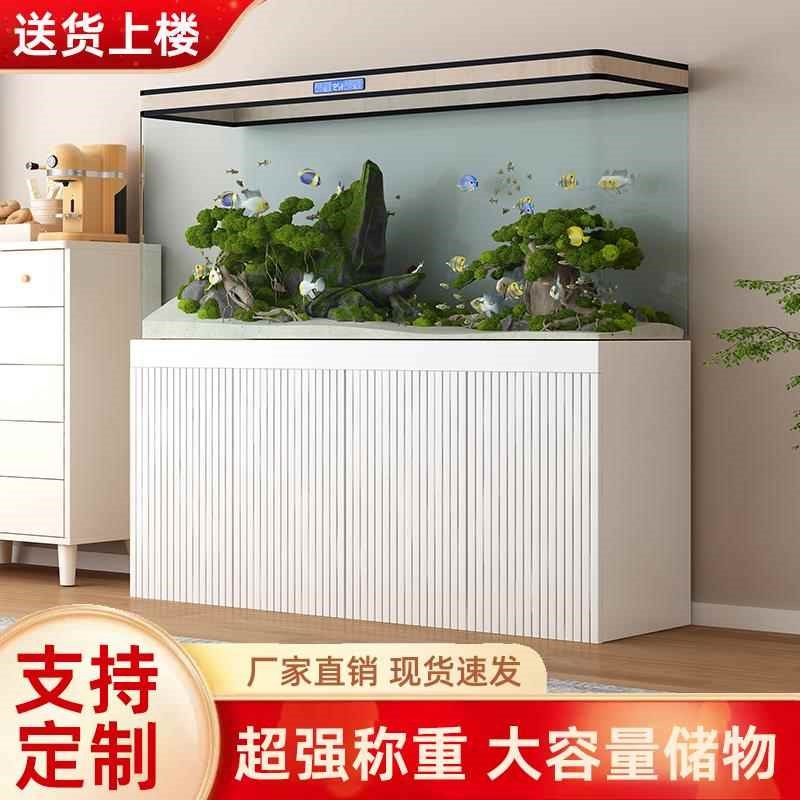 鱼缸底柜客厅隔断玄关柜实木柜家用轻奢水族箱承重落地柜龟缸底座