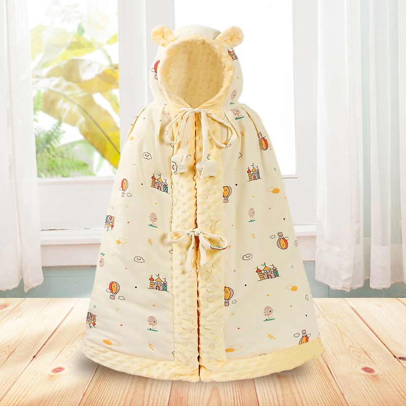 婴儿披风斗篷可伸k手秋冬加厚儿童冬天外出挡风被抱宝宝防风衣外