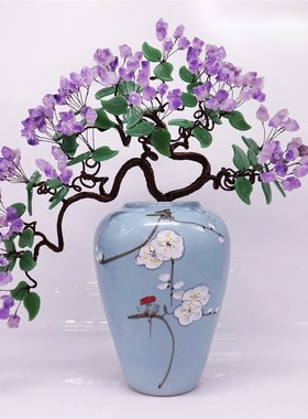 天然水晶招财树红玉髓店铺客厅摇钱装饰礼品开业乔迁家居摆件简约