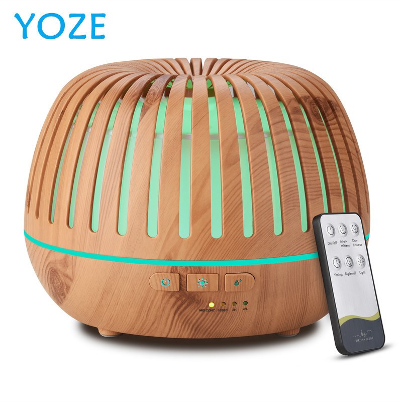 七彩小夜灯镂空木纹加湿器香薰空气喷雾器香薰室内高级扩香机