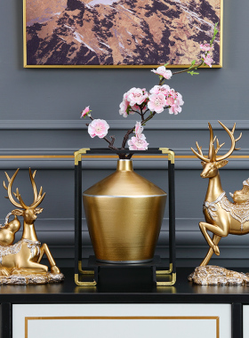 创意新中式摆件招财鹿家居摆设玄关酒柜电视柜客厅工艺品软装饰品