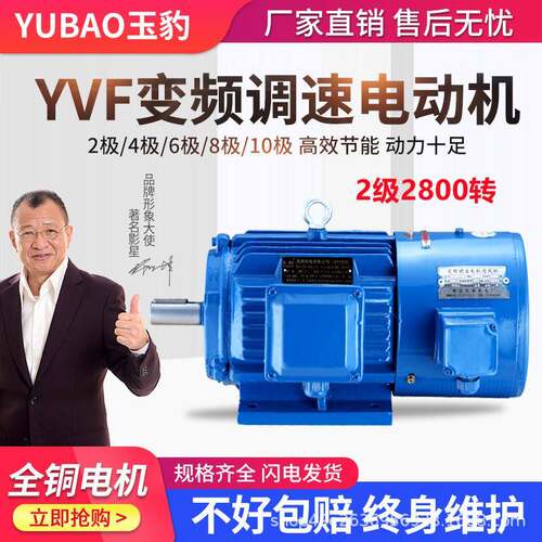 YVF变频调速电机0.37W-315W高速2极2800转三相异步电动机380V