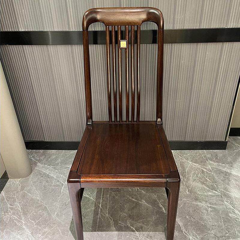 新中式乌金木餐椅全实木休闲 椅现代中式饭厅餐椅家用简约吃饭椅